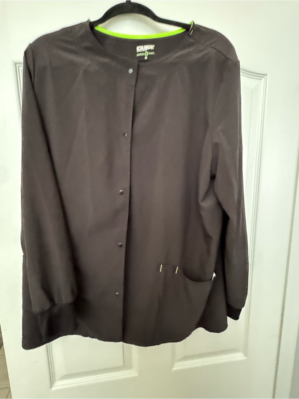 Scrubstar Black Utility Snap-Front Jacket with Lime Trim
